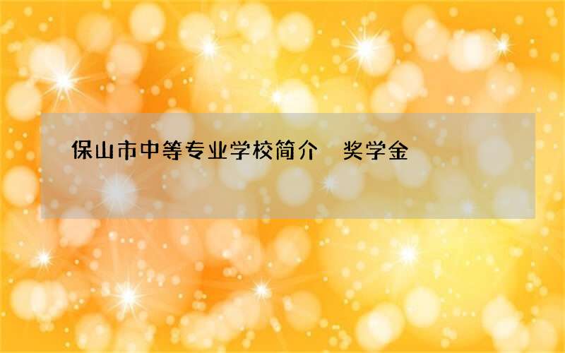 保山市中等专业学校简介 奖学金